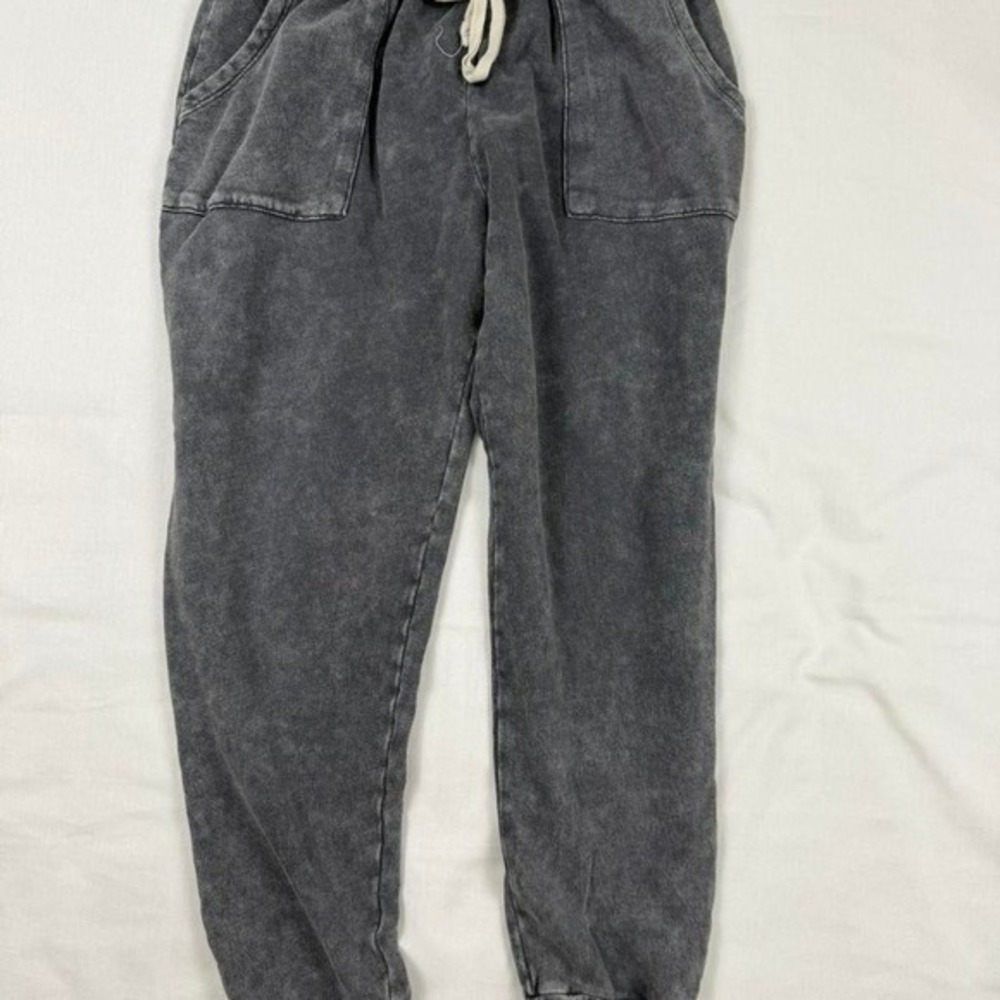 Caution To The Wind Acid Mineral Wash Gray Joggers Sweatpants Large